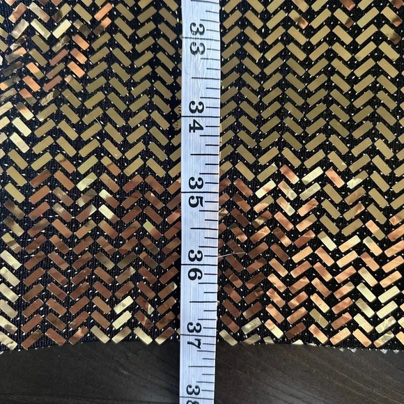 Naeem Khan Flutter Cap Sleeve Open Back Gold Sequin Dress - Picture 11 of 14